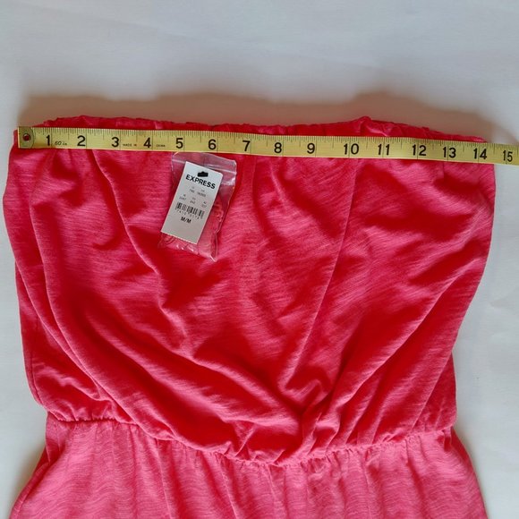 Express Coral Strapless Hi-Low Flowing Tube Top Dress NWT - Picture 6 of 10